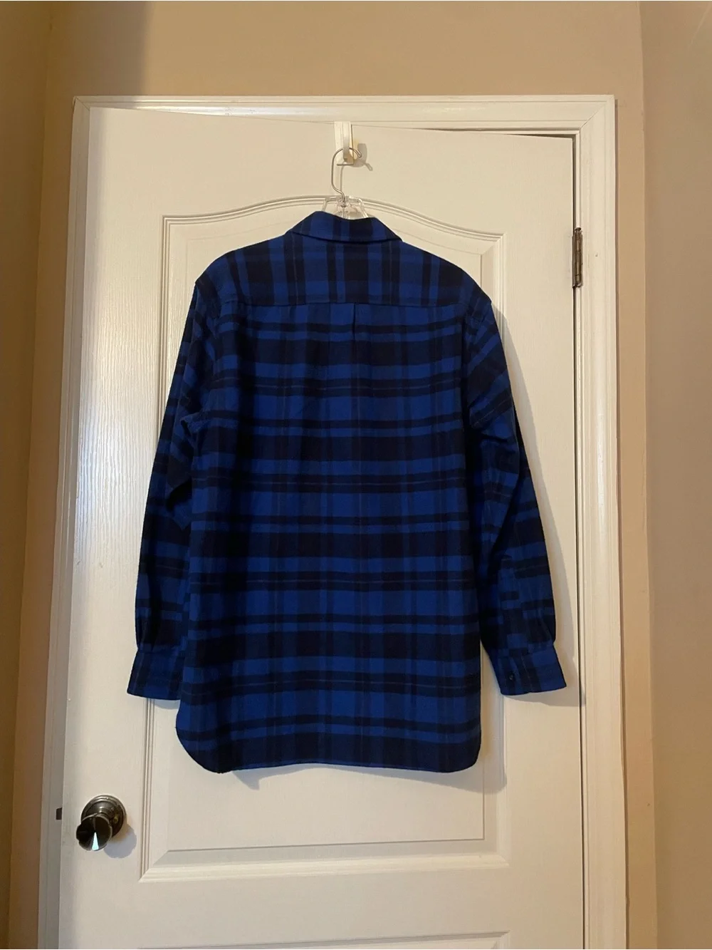 L.L.Bean Men’s Plaid Shirt M Blue Black 100% Cotton Flannel Traditional Fit NWT